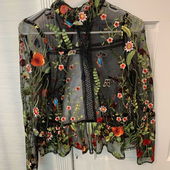 ASOS premium embroidered mesh blouse - Picture 10 of 16